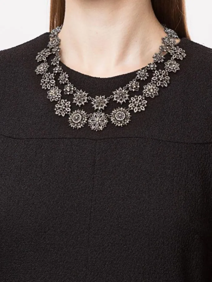 Marchesa Necklaces Double Strand Flower Necklace Black Diamond 8211 Jewelry