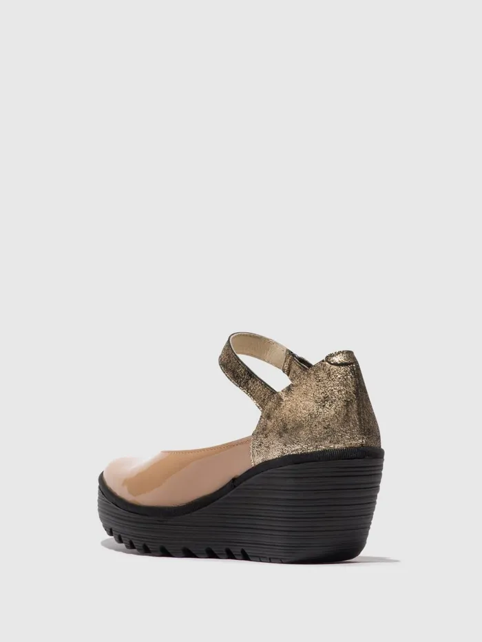 Mary Jane Shoes YAWO345FLY CAPUCCINOCHAMPAGNE Women Fly London Shoes