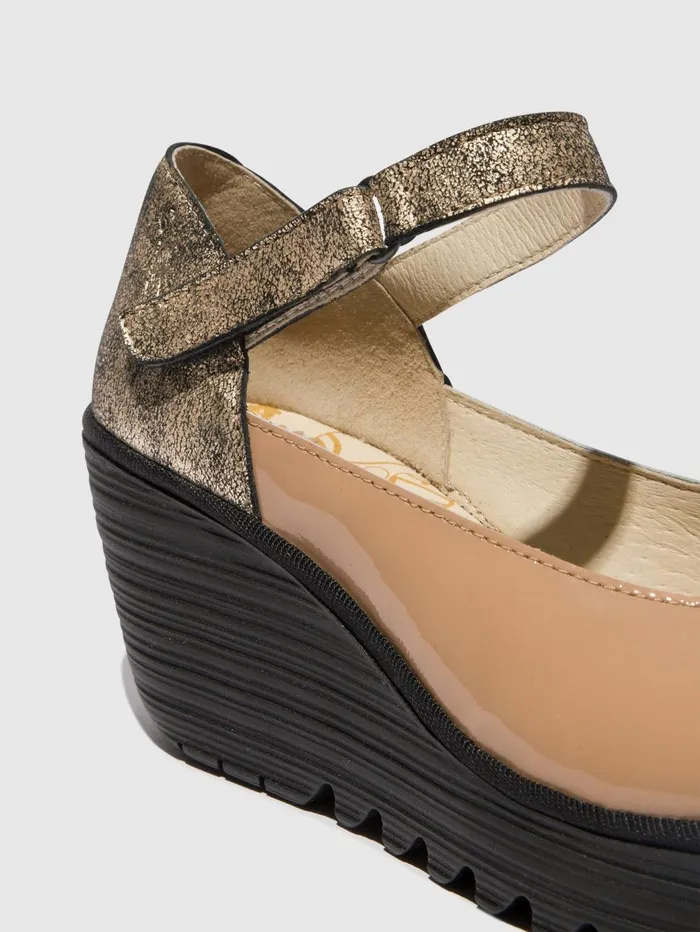 Mary Jane Shoes YAWO345FLY CAPUCCINOCHAMPAGNE Women Fly London Shoes