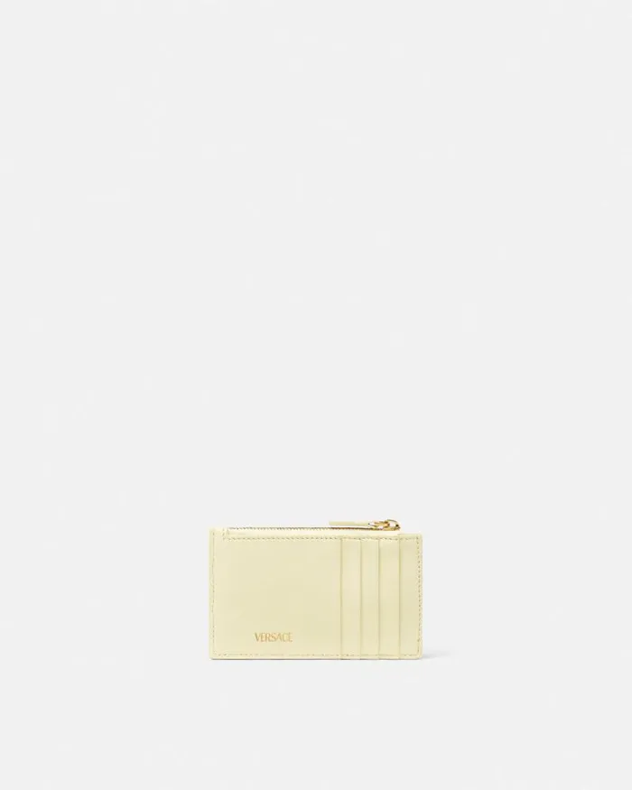 Medusa 03995 Quilted Zip Card Holder Yellow Women Versace Wallets