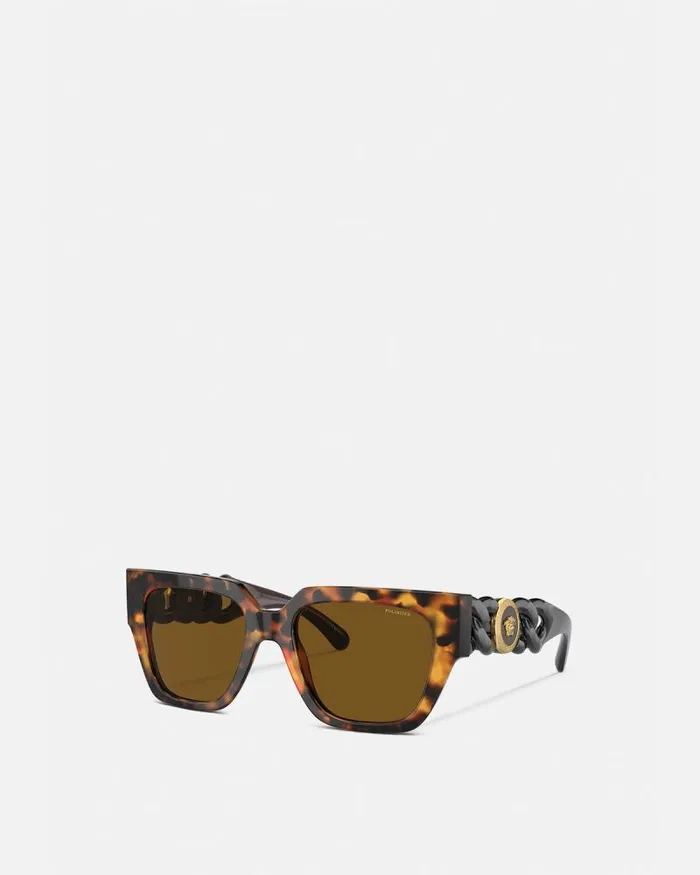 Medusa Chain Sunglasses Havana Women Versace Sunglasses