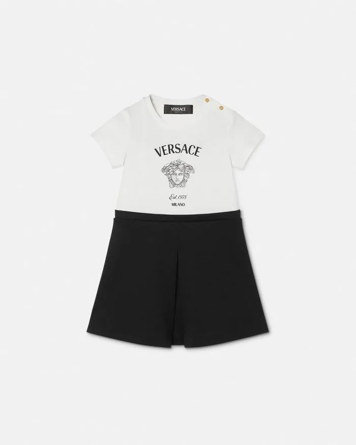 Medusa Milano Baby TShirt Dress Blackwhite Children Versace Clothing