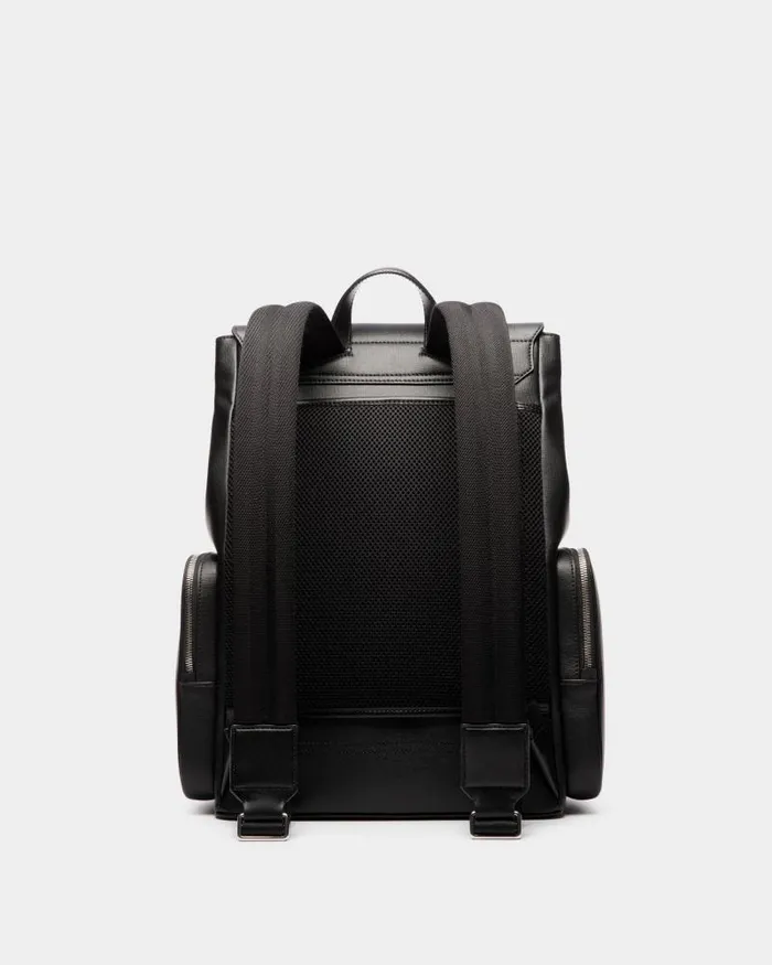 Men Bally Backpacks Mythos Backpack In Black Recycled Leather Black Men Bally Backpacks Mythos Backpack In Black Recycled Leather Black