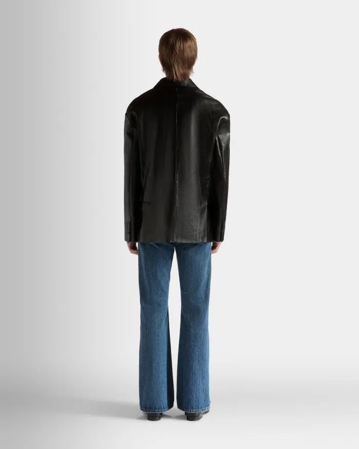 Men Bally Coats and Jackets Jacket In Black Leather Black Men Bally Coats and Jackets Jacket In Black Leather Black