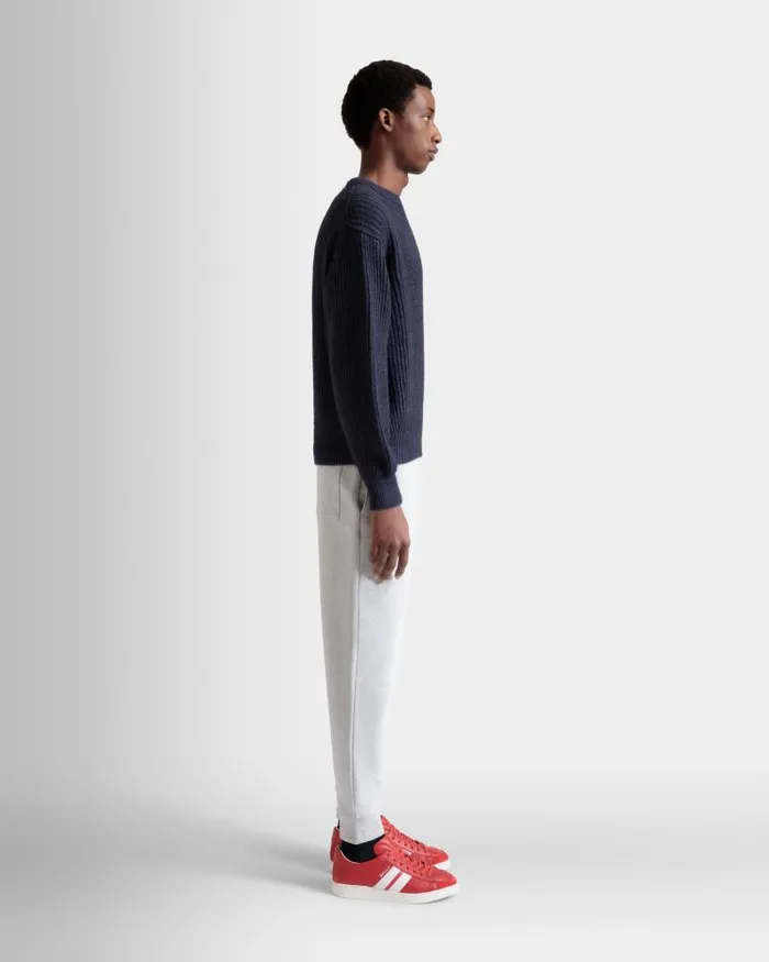 Men Bally Pants Sweatpants With A Bally Crest Logo In Grey Melange Cotton Grey Men Bally Pants Sweatpants With A Bally Crest Logo In Grey Melange Cotton Grey