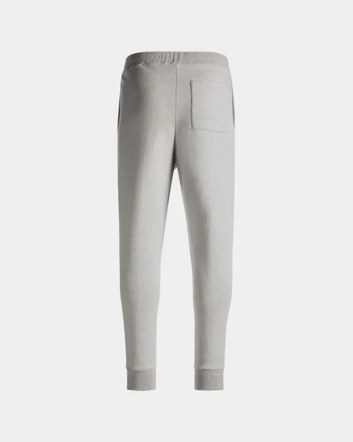 Men Bally Pants Sweatpants With A Bally Crest Logo In Grey Melange Cotton Grey Men Bally Pants Sweatpants With A Bally Crest Logo In Grey Melange Cotton Grey