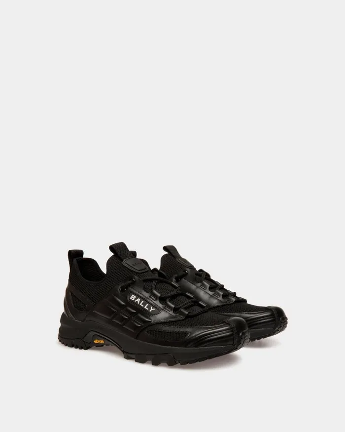 Men Bally Sneakers Faster Sneaker In Black Knit Black Men Bally Sneakers Faster Sneaker In Black Knit Black