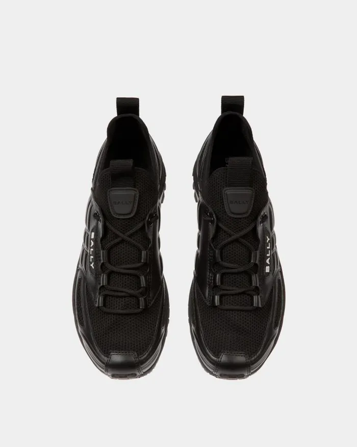 Men Bally Sneakers Faster Sneaker In Black Knit Black Men Bally Sneakers Faster Sneaker In Black Knit Black