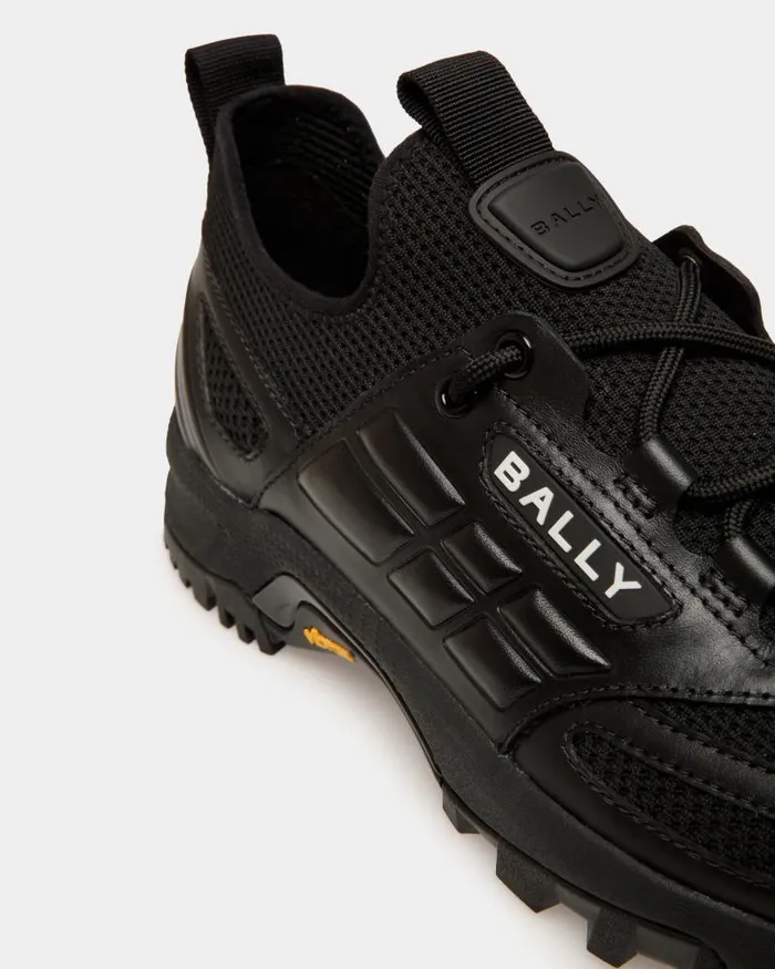 Men Bally Sneakers Faster Sneaker In Black Knit Black Men Bally Sneakers Faster Sneaker In Black Knit Black