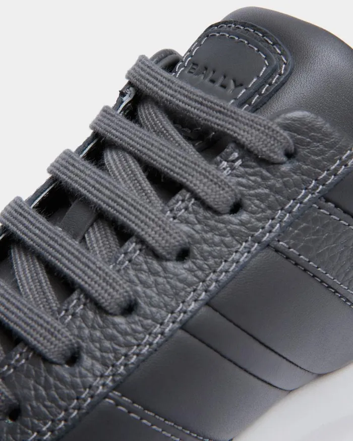 Men Bally Sneakers Outline Sneaker In Grey Grained Leather Grey Men Bally Sneakers Outline Sneaker In Grey Grained Leather Grey