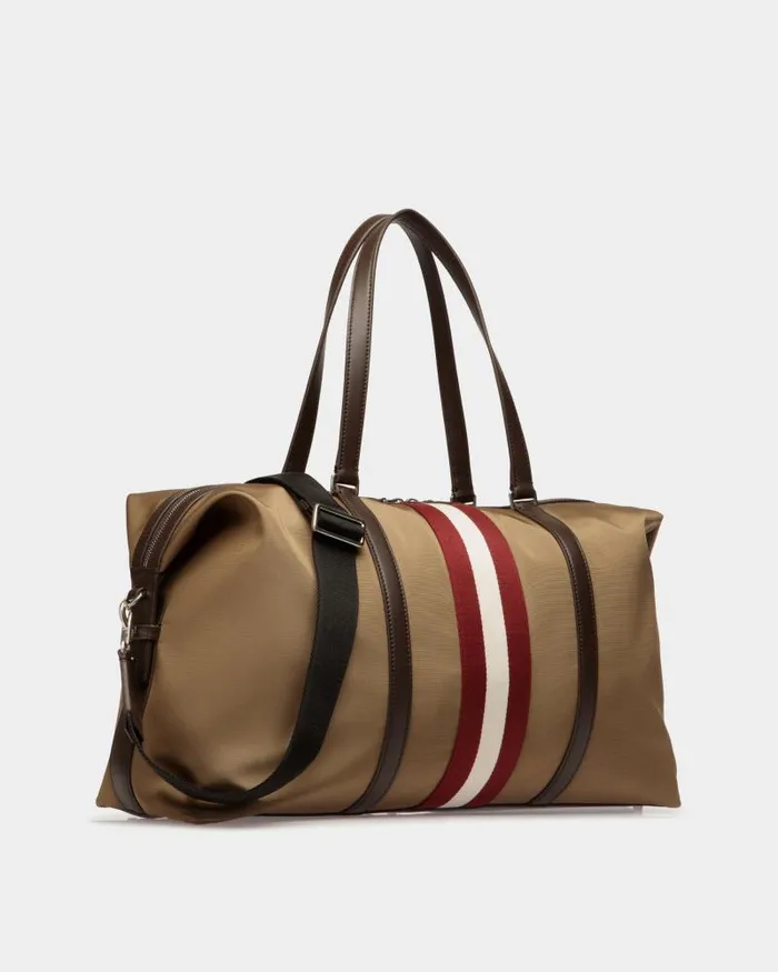 Men Bally Travel Bags Code Weekender In Camel Nylon Beige Men Bally Travel Bags Code Weekender In Camel Nylon Beige