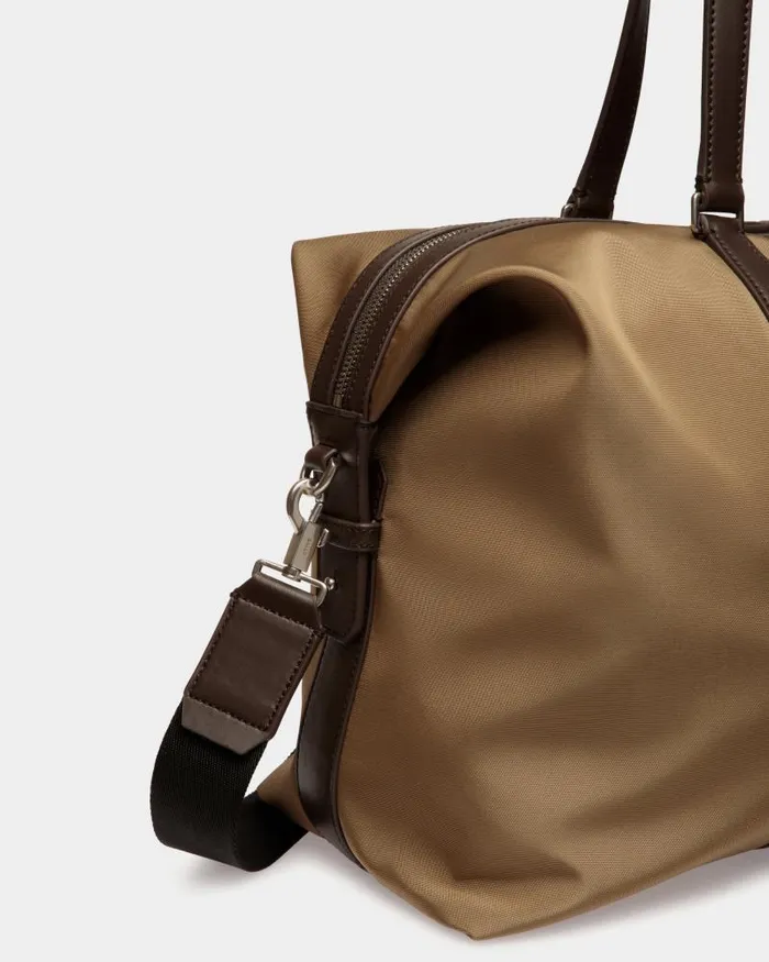 Men Bally Travel Bags Code Weekender In Camel Nylon Beige Men Bally Travel Bags Code Weekender In Camel Nylon Beige