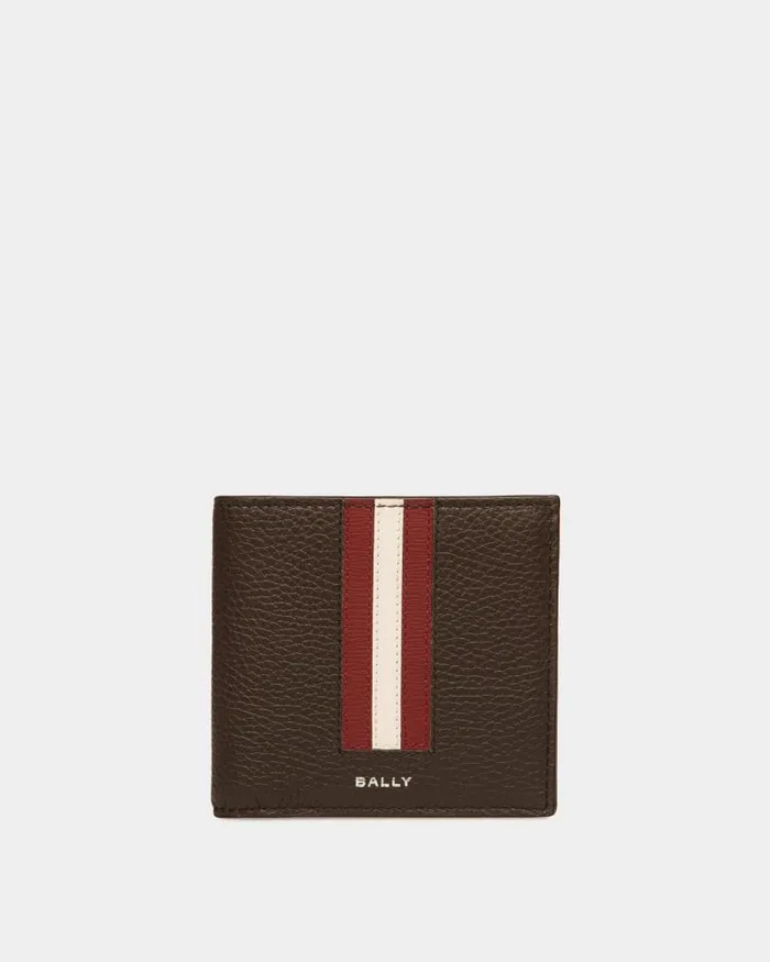 Men Bally Wallets and Card Holders Ribbon Bifold Wallet In Ebano Leather Brown Men Bally Wallets and Card Holders Ribbon Bifold Wallet In Ebano Leather Brown
