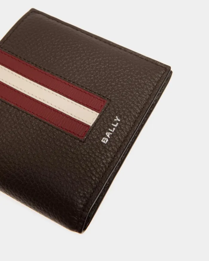 Men Bally Wallets and Card Holders Ribbon Bifold Wallet In Ebano Leather Brown Men Bally Wallets and Card Holders Ribbon Bifold Wallet In Ebano Leather Brown