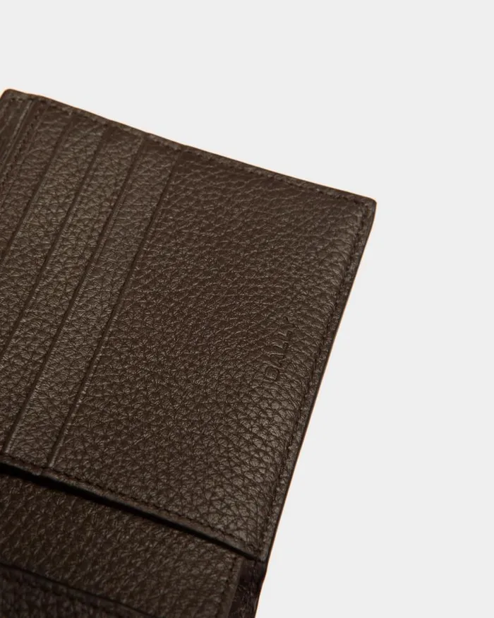 Men Bally Wallets and Card Holders Ribbon Bifold Wallet In Ebano Leather Brown Men Bally Wallets and Card Holders Ribbon Bifold Wallet In Ebano Leather Brown