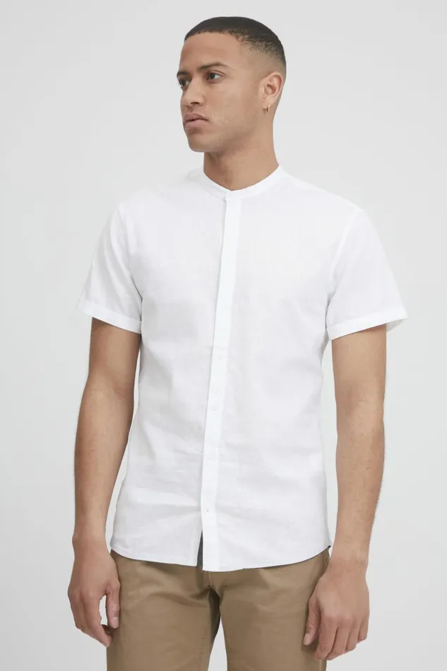 Men Blend Shirts Shirt With Short Sleev Bright White