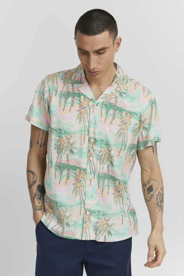 Men Blend Shirts Short Sleeved Shirt Feldspar