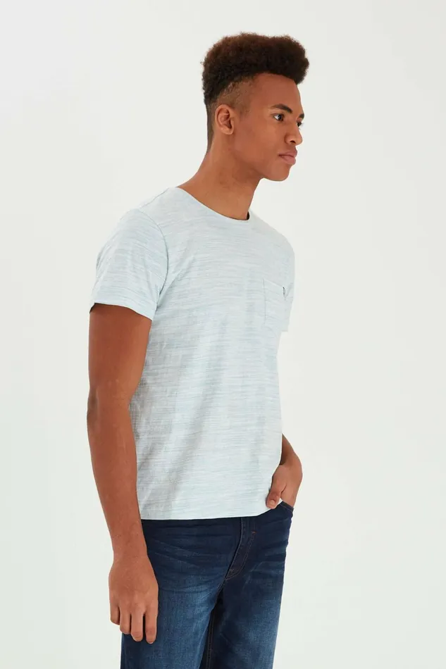 Men Blend TShirts Tshirt Pastel Turquoise