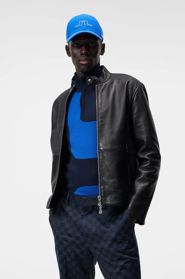 Men Boris Biker Jacket Black JLindeberg Leather and Suede Jackets