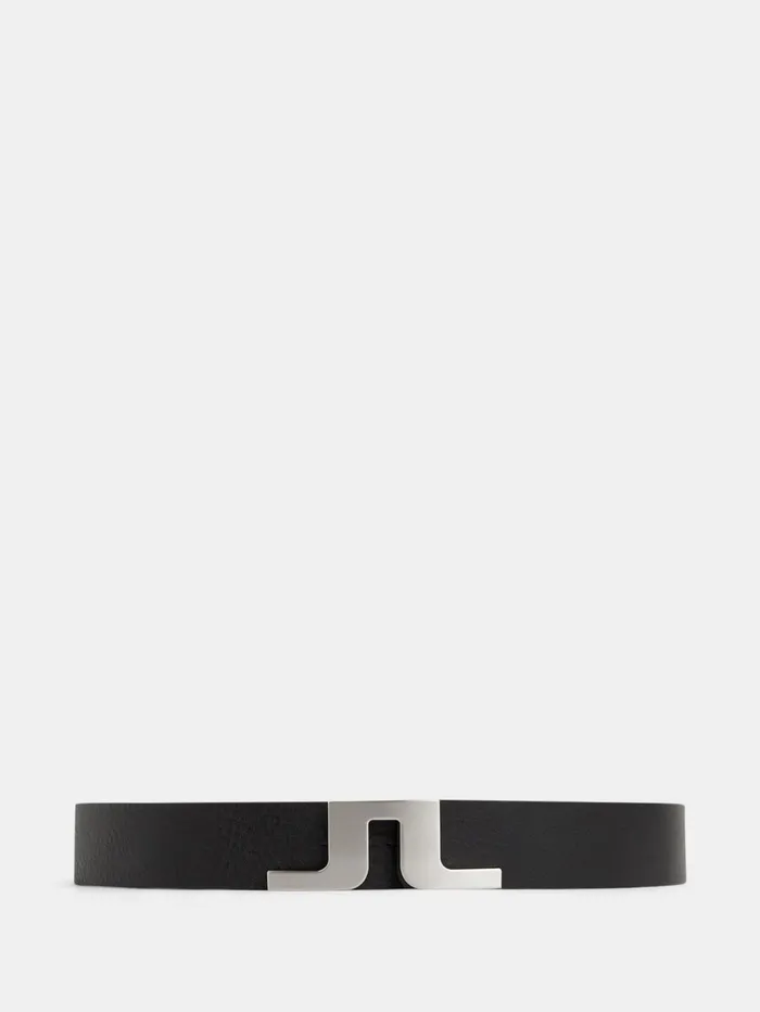 Men Bridger Leather Belt Black JLindeberg Belts