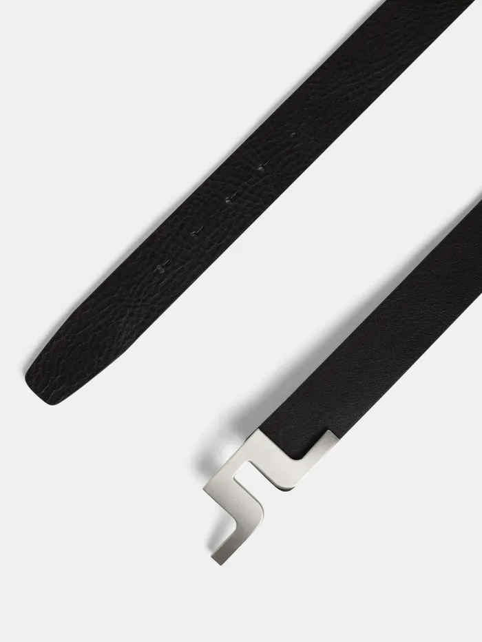Men Bridger Leather Belt Black JLindeberg Belts Men Bridger Leather Belt Black JLindeberg Belts