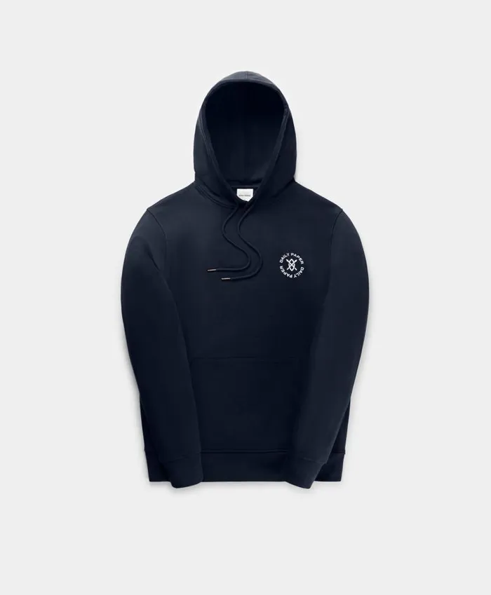 Men Deep Navy Circle Hoodie Daily Paper Hoodies and Sweaters