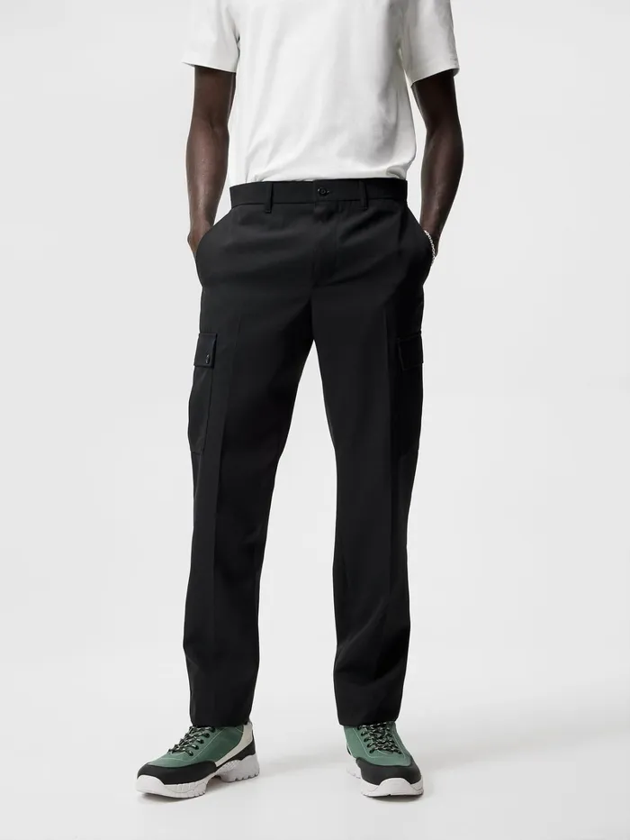Men Fiji Clean Cargo Pants Black JLindeberg Trousers