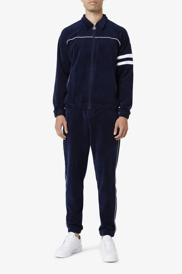 Men Fila Pants and Shorts Lewis Velour Pant Navy White