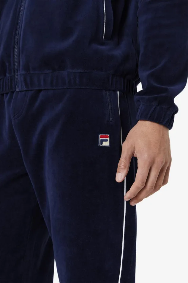 Men Fila Pants and Shorts Lewis Velour Pant Navy White