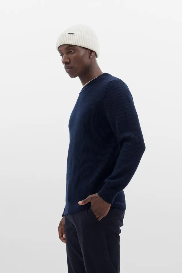 Men Fine Merino Rib Beanie Ecru Norse Projects Beanies