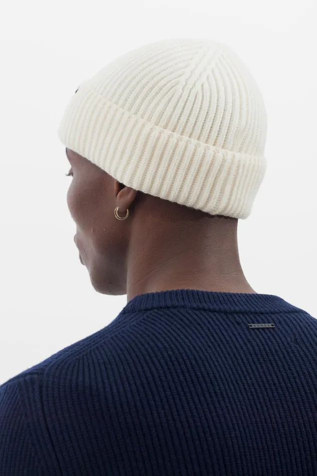 Men Fine Merino Rib Beanie Ecru Norse Projects Beanies