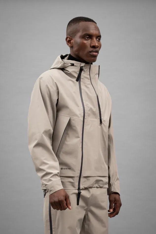 Men GoreTex 3L Stand Collar Jacket Mid Khaki Norse Projects Outerwear