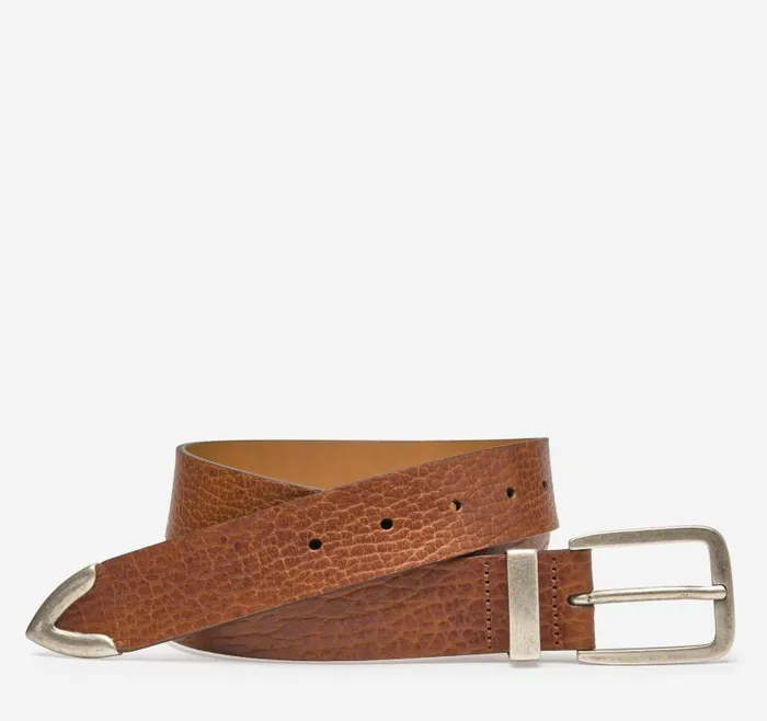 Men Johnston and Murphy Belts Bison Belt Tan