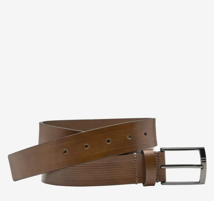 Men Johnston and Murphy Belts Center Laser Belt Tan