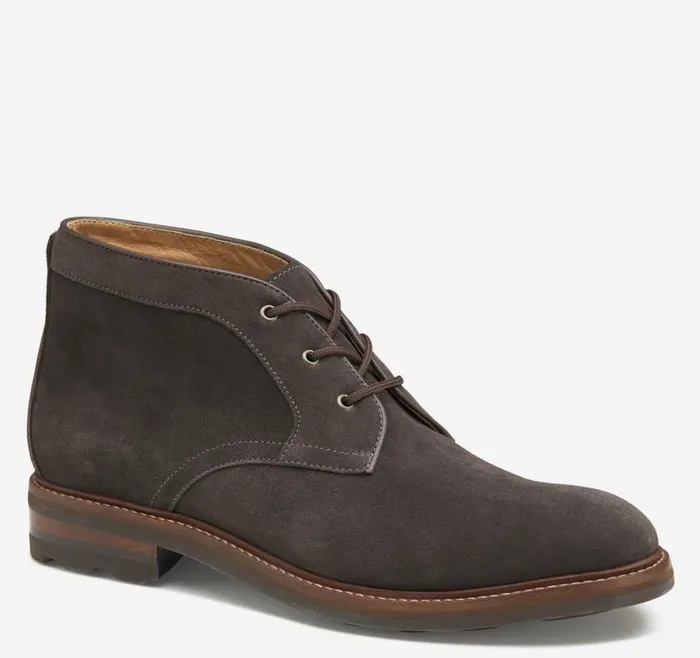 Men Johnston and Murphy Boots Welch Chukka Boot Gray English Suede