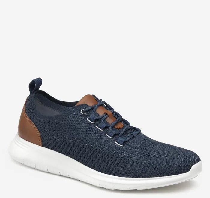 Men Johnston and Murphy LaceUps Amherst Knit UThroat Navy Knit