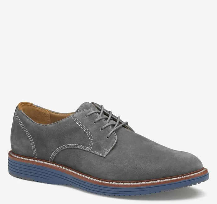 Men Johnston and Murphy LaceUps Upton Plain Toe Gray Nubuck