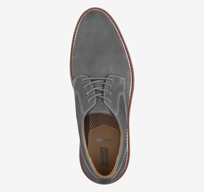 Men Johnston and Murphy LaceUps Upton Plain Toe Gray Nubuck Men Johnston and Murphy LaceUps Upton Plain Toe Gray Nubuck