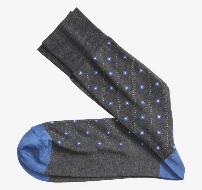 Men Johnston and Murphy Socks Floating Diamonds Socks Charcoal