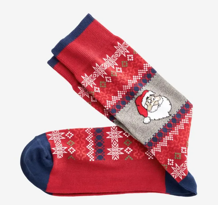 Men Johnston and Murphy Socks Pima Cotton HolidayThemed Socks Santa Sweater