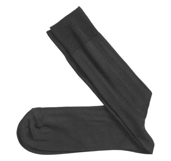 Men Johnston and Murphy Socks Pima Cotton Ribbed Socks Black