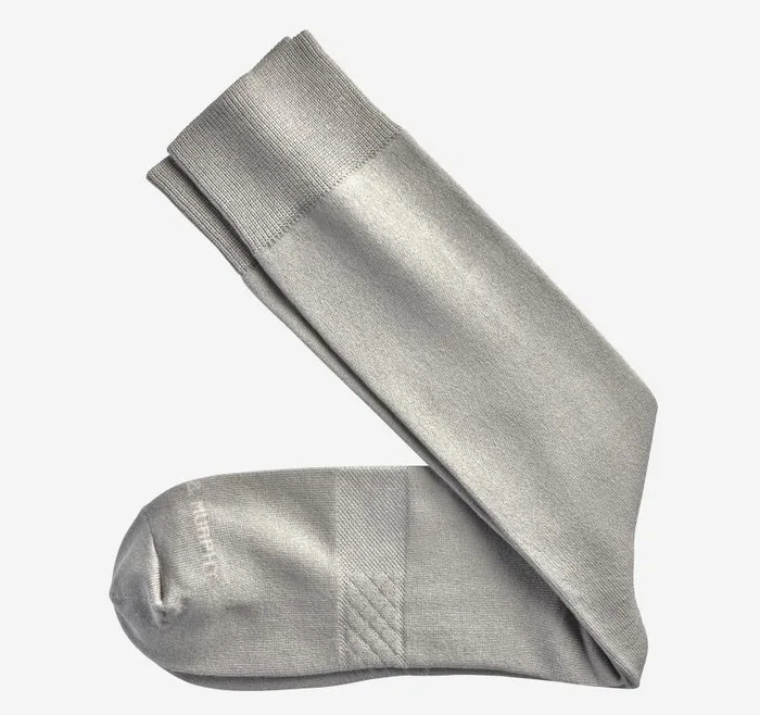Men Johnston and Murphy Socks Solid Dress Socks Light Gray