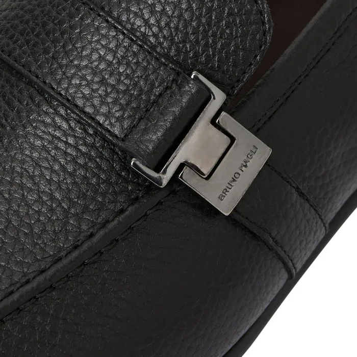 Men Loafers and Slipons Bruno Magli Arlo Slip On Side Bit Loafer Black Leather