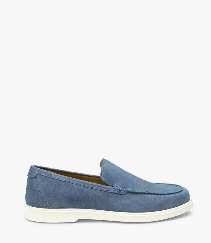 Men Loake Loafers Tuscany Light Blue Suede