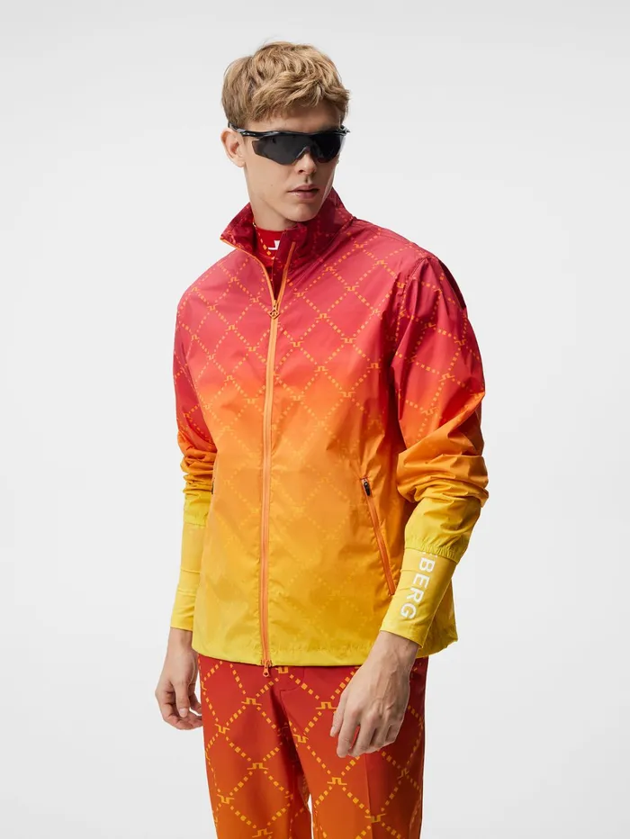 Men MAX PRINTED WIND JACKET Russet Orange JLindeberg Jackets
