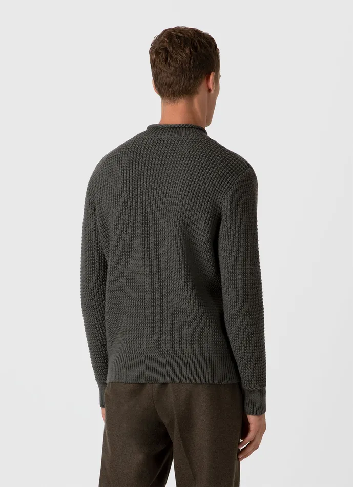Men Merino Fisherman Jumper Khaki Knitwear ussunspel Men Merino Fisherman Jumper Khaki Knitwear ussunspel