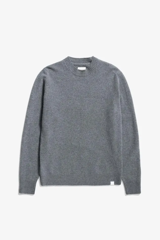 Men Norse Standard Merino Lambswool Sweater Grey Melange Norse Projects Knitwear