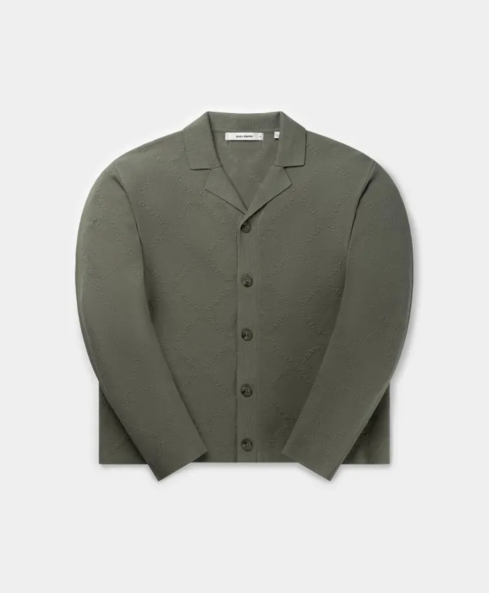 Men Shadown Green Diamond Knit Cardigan Daily Paper Hoodies and Sweaters