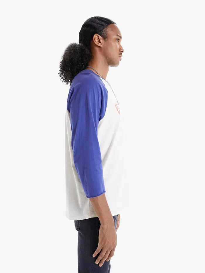Men Tees Mother Denim The Slugger 34 Fray Creamblue