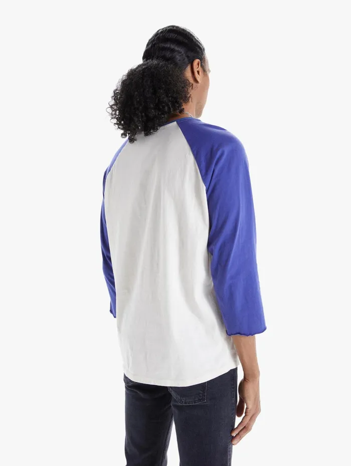Men Tees Mother Denim The Slugger 34 Fray Creamblue
